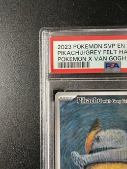 Pikachu Grey Felt Hat 085 SVP Van Gogh Pokemon English Promo 2023 PSA 9 Mint - Image 4
