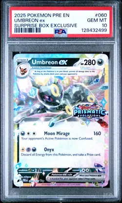2025 POKEMON PRE EN-PRISMATIC EVOLUTIONS #060 UMBREON EX PSA 10 - Image 1