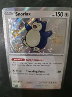 Pokemon TCG Snorlax 202/091 Shiny Holo Rare Paldean Fates Mint Condition - Image 2