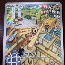 Pokemon Timburr 183/167 Illustration Rare Holo SV06 Twilight Masquerade NM+ - Image 3
