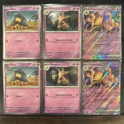 Pokemon 151 Abra 063 Kadabra 064/165 Alakazam ex SVP 050 Cosmos Holo Promos MINT - Image 1