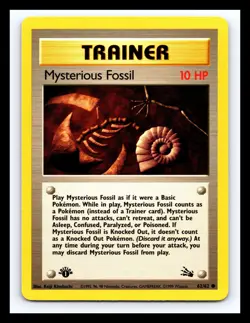 💥 TRAINER MYSTERIOUS FOSSIL 1ST EDITION Non Holo # 62/62 | FOSSIL SET Pokemon - Image 1