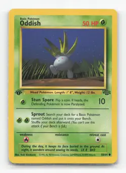 Pokemon TCG - Oddish 58/64 Moderately Played Common Jungle 1st Edition - Image 1