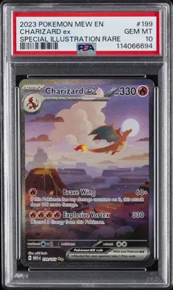 2023 POKEMON MEW EN-151 SPECIAL ILLUSTRATION RARE #199 CHARIZARD EX PSA 10 - Image 1