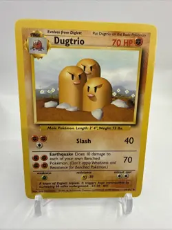 Pokemon TCG Dugtrio Base Set 19/102 Regular Unlimited Rare - Image 1