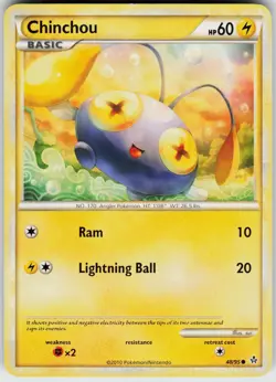 Pokemon Chinchou 48/95 Unleashed Common card - Image 1