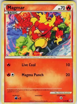 Pokemon Magmar 52/95 Unleashed Common card - Image 1