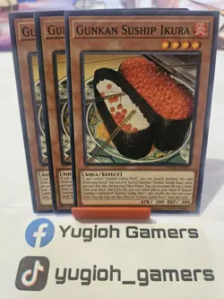 Yu-Gi-Oh Gunkan Suship Ikura X3 DAMA 1st Edition Common Light Played - Image 1