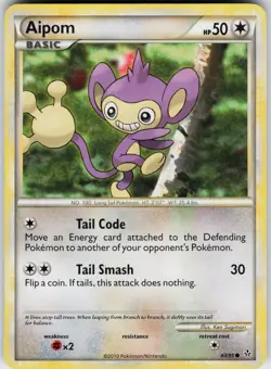 Pokemon Aipom 43/95 Unleashed Common card - Image 1