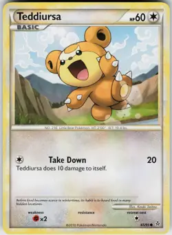 Pokemon Teddiursa 65/95 Unleashed Common card - Image 1