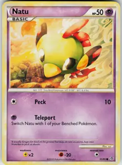 Pokemon Natu 55/95 Unleashed Common card - Image 1