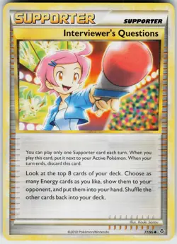 Pokemon Interviewer's Questions 77/95 Unleashed Uncommon card - Image 1