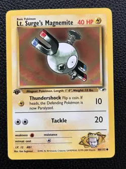 Pokemon 1st Edition Gym Heroes Lt. Surge's Magnemite 80/132 - Image 1