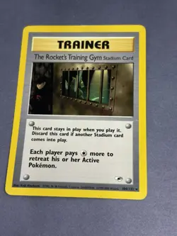 Vintage Pokemon TCG The Rocket’s Training Gym 104/132 Gym Heroes Rare LP - Image 1