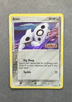 Aron 42/108 Reverse HOLO Stamped Pokemon (2007) Power Keepers TCG Vintage LP+ - Image 1