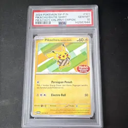 Pokemon TCG Pikachu Berkemaja Batik Promo SV-P #101 Indonesian PSA 10 2024 - Image 1