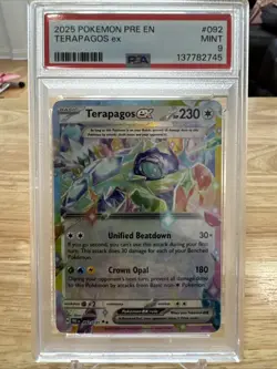 Pokemon Terapagos ex 092/131 Sv: Prismatic Evolutions Holo Double Rare PSA 9 - Image 1