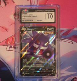 Pokemon Gengar V CGC 10 Fusion Strike 156/264 Holo Single Strike 2021 - Image 1