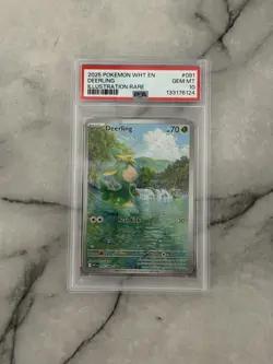 Pokemon Deerling 091/086 Sv: White Flare Illustration Rare Holo PSA 10 English - Image 1