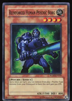 Reinforced Human Psychic Borg RGBT-EN029 Yugioh TCG Card Super Rare VLP - Image 1