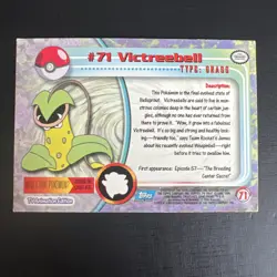 Pokemon Victreebel 71 Topps Series 1 TV Animation Edition Holo/Foil MP - Image 2