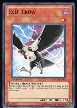 D.D. Crow RYMP-EN095 Yugioh TCG Card Super Rare LP - Image 1