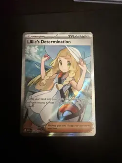 Lillie’s Determination 169/132 Full Art Trainer Ultra Rare MEG Pokemon TCG NM - Image 1