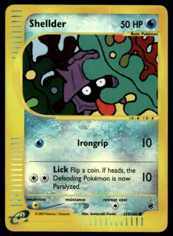 Pokemon TCG Base Expansion Pack #009/128 Shellder Reverse LP - Image 1