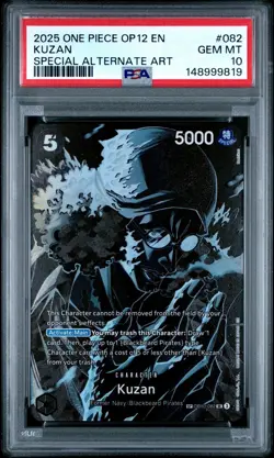 2025 ONE PIECE OP12 LEGACY OF THE MASTER OP10-082 KUZAN SP ALT ART PSA 10 GEM MT - Image 1