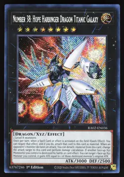 Number 38: Hope Harbinger Dragon Titanic Galaxy (Secret Rare) RA02-EN036 Yugioh - Image 1