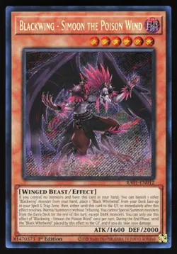 Blackwing - Simoon the Poison Wind RA01-EN012 Yugioh TCG Card Secret Rare NM - Image 1