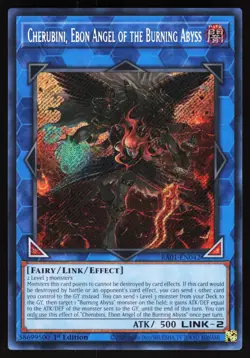 Cherubini, Ebon Angel of the Burning Abyss Secret Rare RA01-EN042 Yugioh TCG NM - Image 1