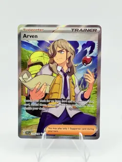 Pokemon TCG Scarlet & Violet Arven Trainer Full Art Ultra Rare Holo Card 235/198 - Image 1