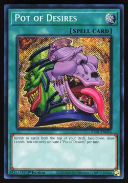Pot of Desires (Secret Rare) RA01-EN056 Yugioh TCG Card Secret Rare NM/M - Image 1