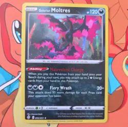 2021 Reverse Holo Pokemon Card Galarian Moltres Basic/Rare Holo #93 NEVER PLAYED - Image 1