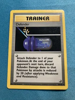 Pokemon TCG Base Set Trainer Defender Card 80/102 - Image 1