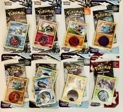 Pokemon Lot of 8 Sun & Moon and Sword & Shield 10 Card Blisters with Bonus - Image 1