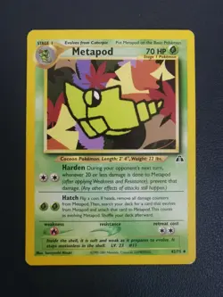 Pokemon Card Metapod 42/75 Neo Discovery Uncommon - Image 1