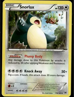 Snorlax Uncommon XY - BREAKthrough 118/162 Colorless Normal Pokemon Card - Image 1
