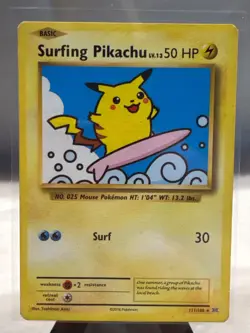 Pokemon Surfing Pikachu Basic Card Pokemon TCG 2016 English 111/108 - LP - Image 1