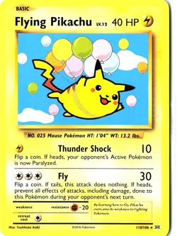 XY Evolutions Flying Pikachu 110/108 Secret Rare Trading Card 2016 TCG - Image 1