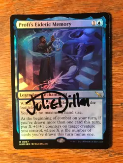 Magic the Gathering MTG foil Proft's Eidetic Memory Karlov Manor signed NM - Image 1