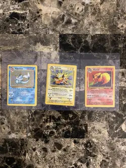 Pokemon TCG Holo Jungle Eeeveelutions Set Jolteon Flareon Vaporeon LP MP - Image 1