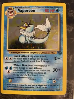 Pokemon TCG Holo Jungle Eeeveelutions Set Jolteon Flareon Vaporeon LP MP - Image 3