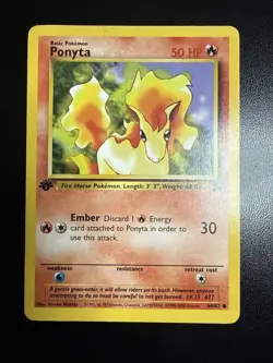 Ponyta 64/82 Common 1st Edition Team Rocket Pokemon Card - Image 1