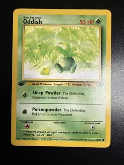 Oddish 63/82 Common 1st Edition Team Rocket Pokemon Card - Image 1