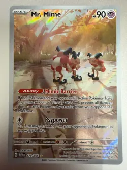 Mr. Mime 179/165 Holo Pokemon Card Scarlet & Violet 151 Series Illustration Rare - Image 1