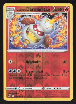 Pokemon TCG Darkness Ablaze Reverse Holo Galarian Darmanitan #028/189 - Image 1