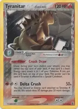 2005 Pokemon Tyranitar ex 16/113 EX Delta Species Reverse Foil Rare Stamp - Image 1