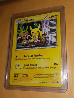 Pokemon Black Star Promo Pikachu XY95 Heavy Play - Image 1